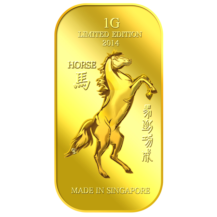 1g Golden Horse (Series 1) Gold Bar