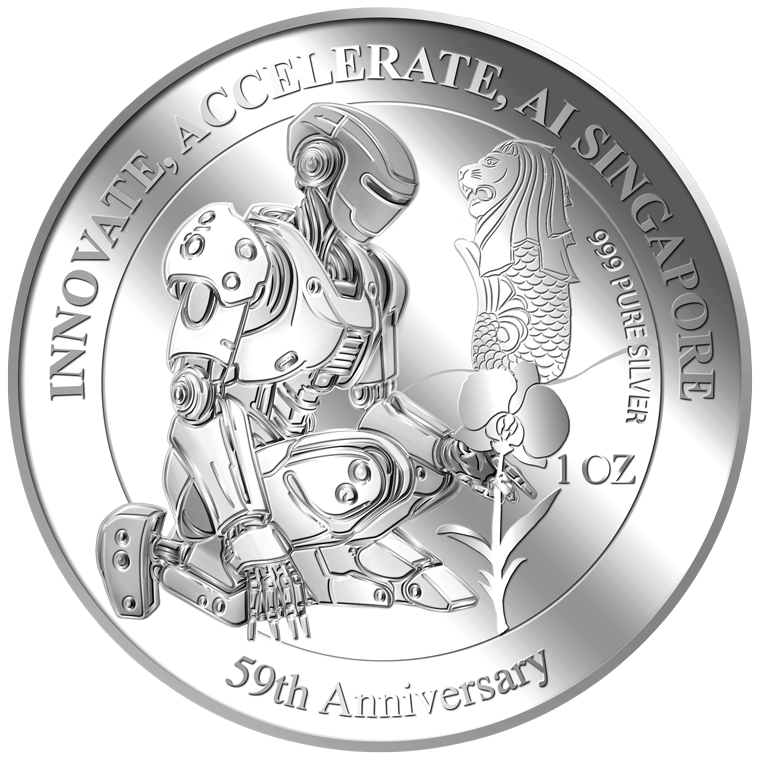 1oz SG 59th Anniversary Silver Medallion (Year 2024)